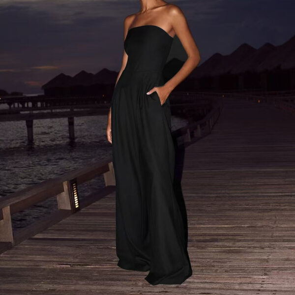 Loose Tube-top Jumpsuit Ins Fashion Backless Wide Leg Long Pants - Image 8