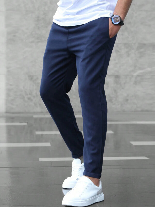 Men's Casual Spring Pants With Pockets Fashion Slim Fit Drawstring Trousers - Image 8