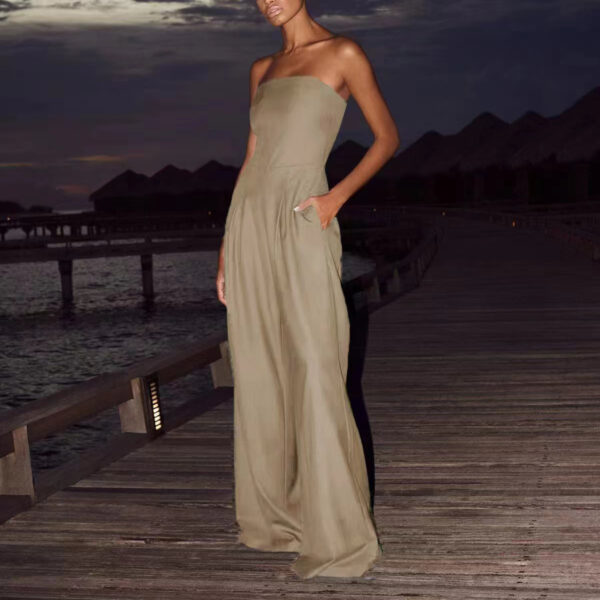 Loose Tube-top Jumpsuit Ins Fashion Backless Wide Leg Long Pants - Image 4