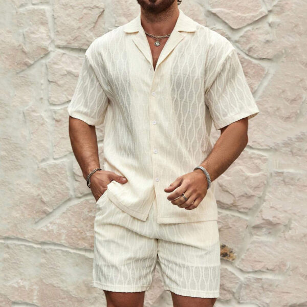 Men's Summer Tracksuit – 2-Piece Casual Set (Shirt + Shorts) - Image 6