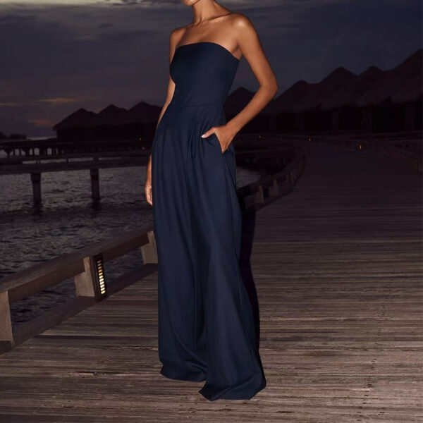 Loose Tube-top Jumpsuit Ins Fashion Backless Wide Leg Long Pants - Image 6