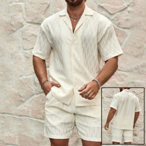 Men's Summer Tracksuit – 2-Piece Casual Set (Shirt + Shorts)